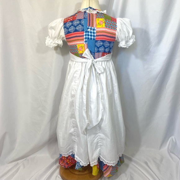 Vintage Nannette 70’s Patchwork Print Maxi Dress 4T Chicken Hippie Boho - Picture 10 of 12